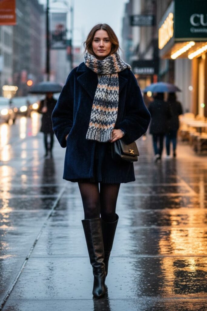 4. Black Pencil Skirt with Cashmere Sweater