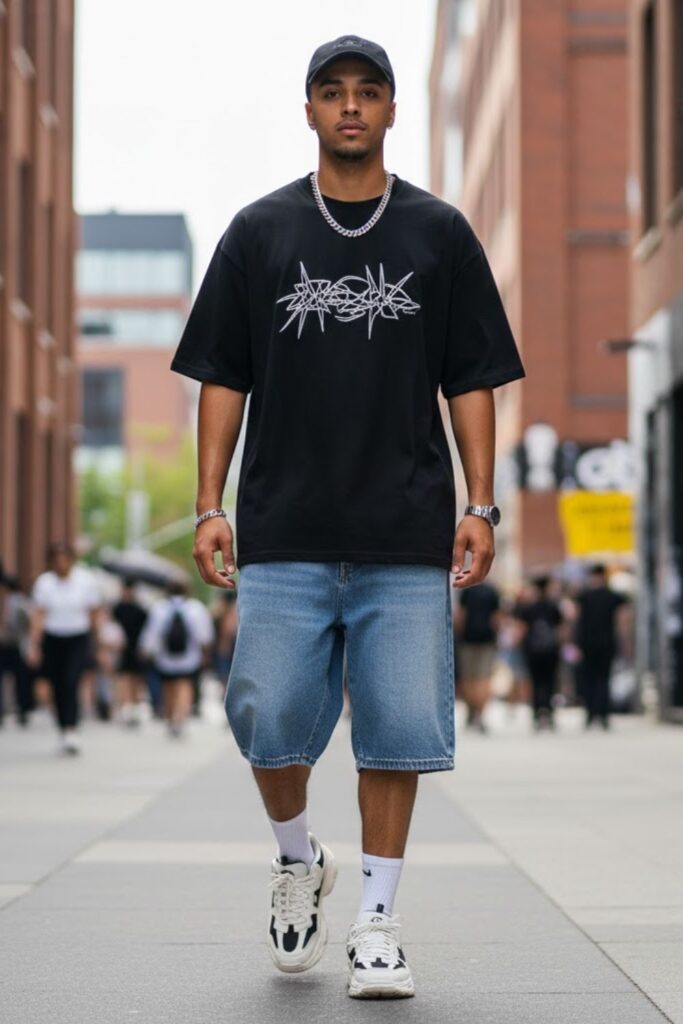 4. Oversized Tee with Baggy Jorts