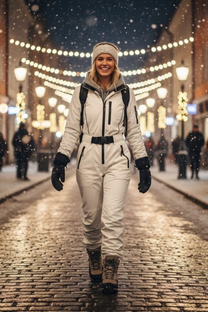 4. Ski Suit with Fleece Hoodie and Gloves