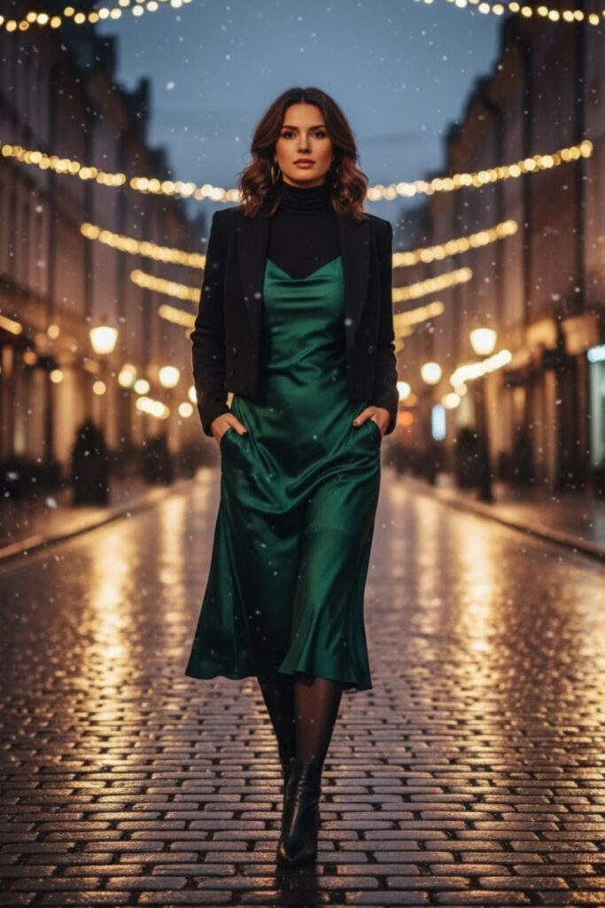 4. Turtleneck Under a Slip Dress
