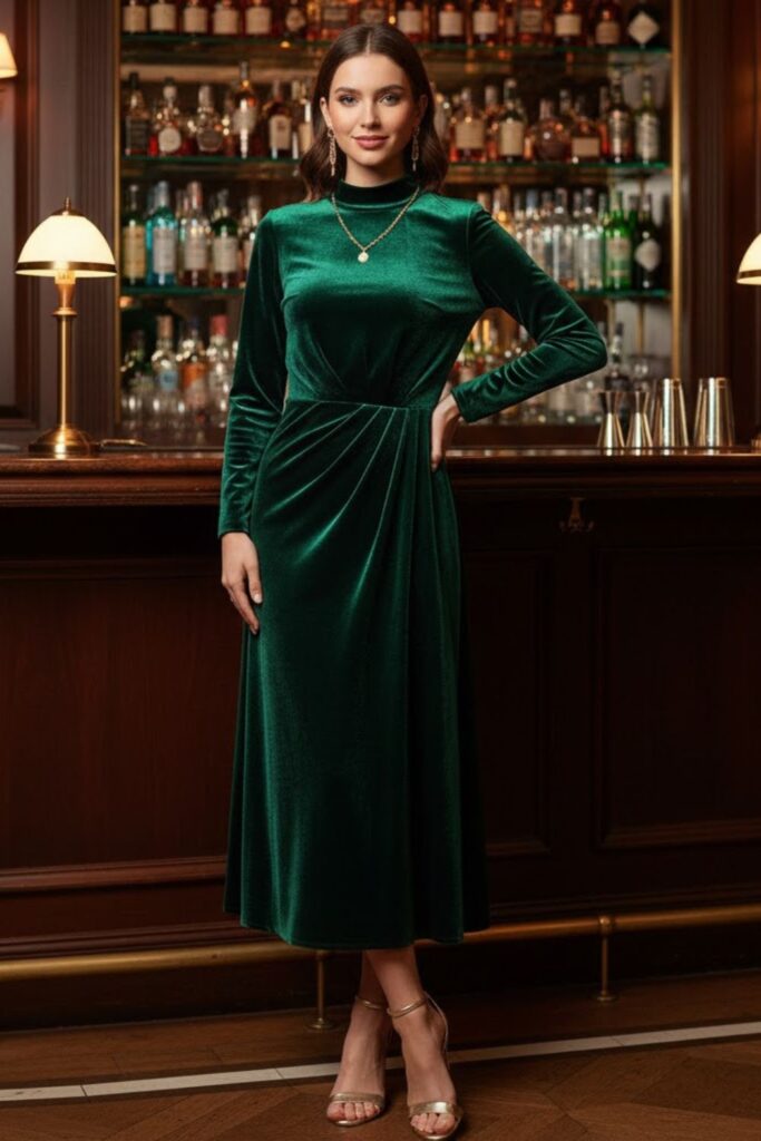 4. Velvet Midi Dress