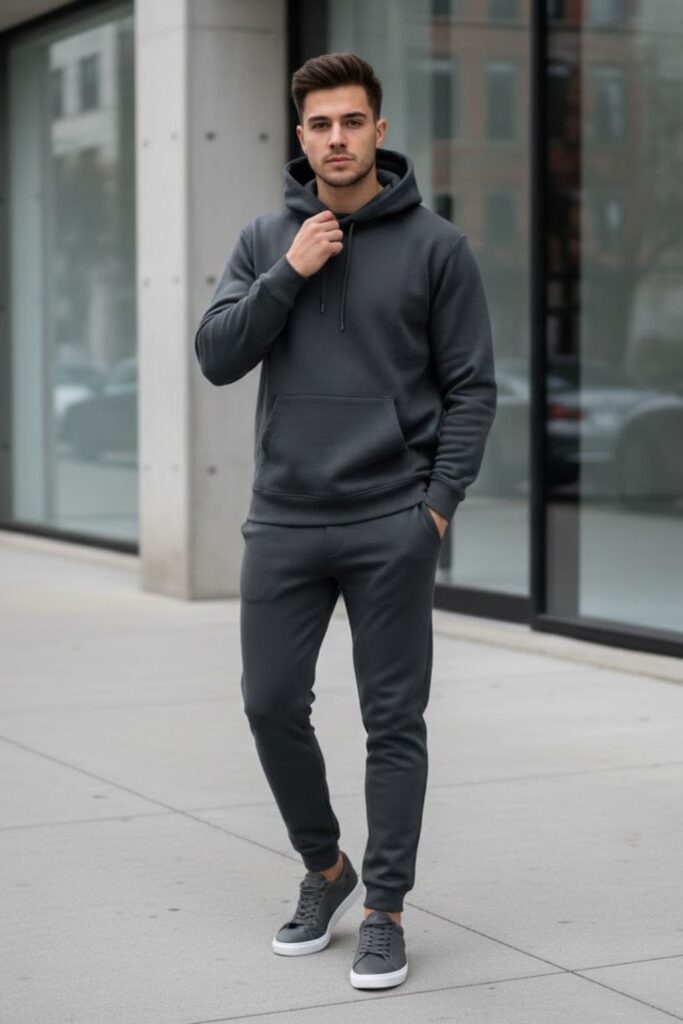 5. Monochrome Hoodie Outfit