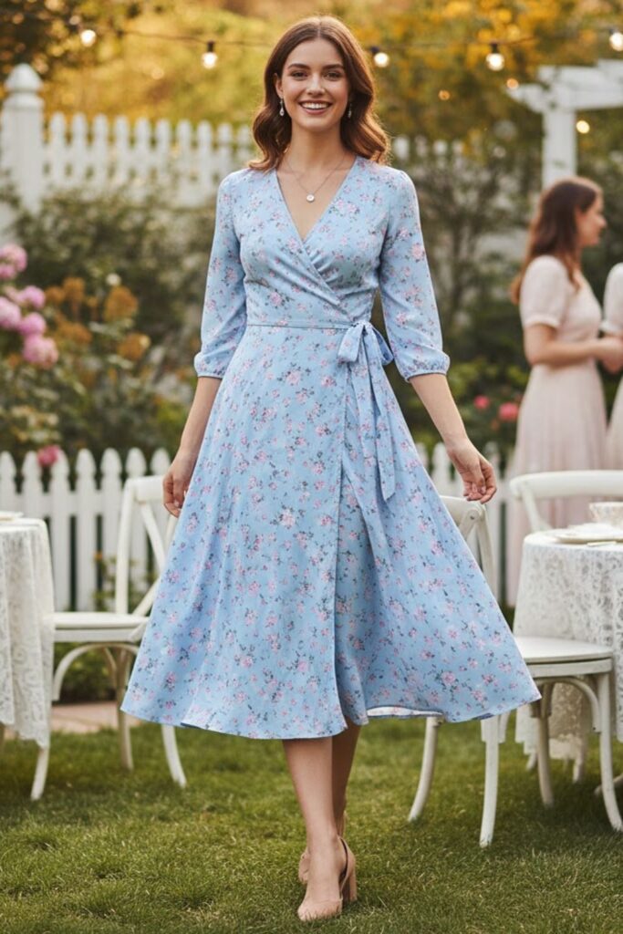 5. Wrap Dress with Floral Print
