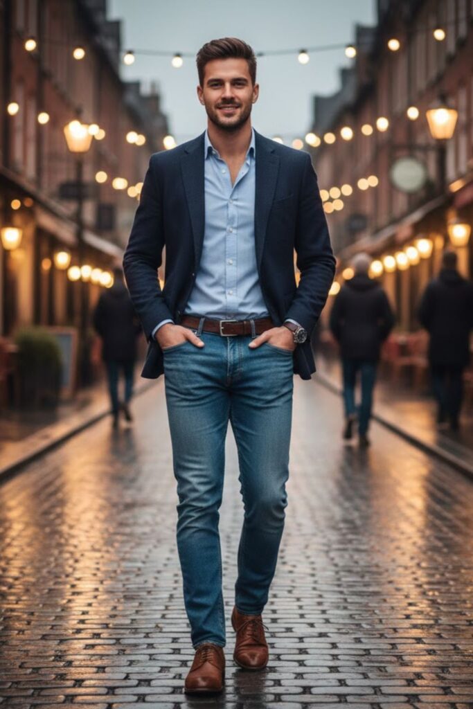 6. Blue Jeans with Blazer