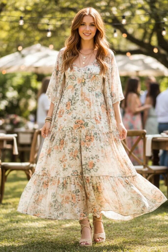 6. Maxi Dress with Light Layers