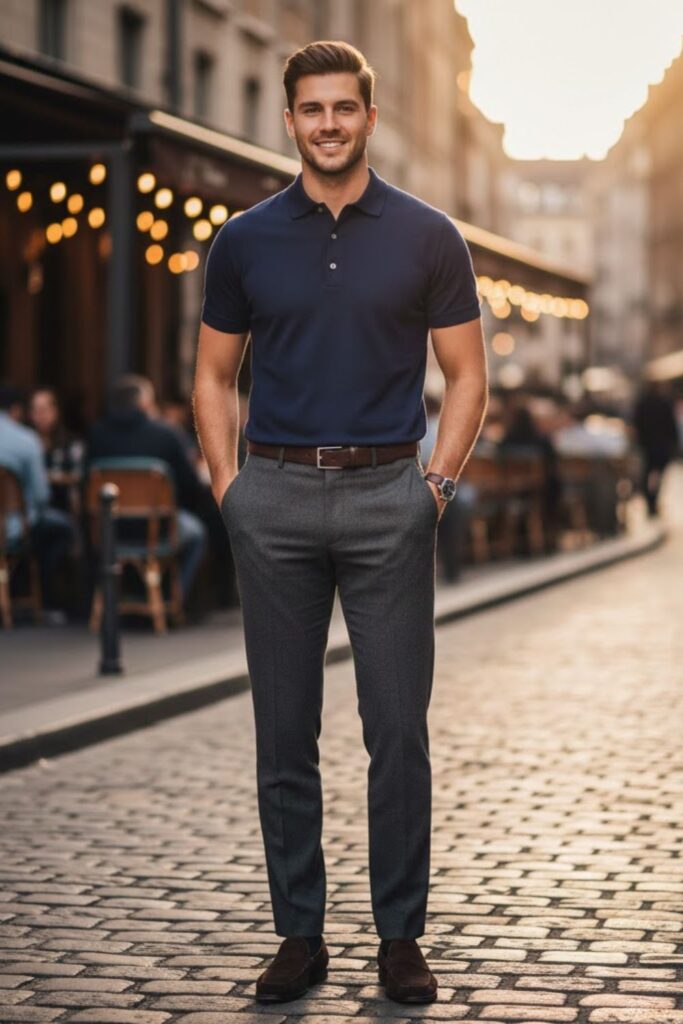 6. Polo Shirt with Dress Pants
