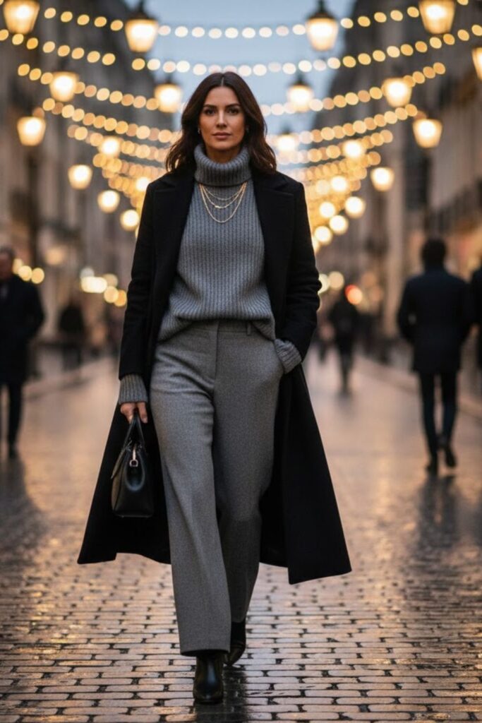 7. Monochrome High Neck Ensemble