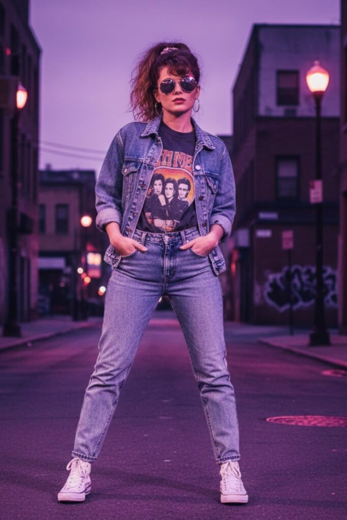 8. Acid-Washed Denim Ensemble