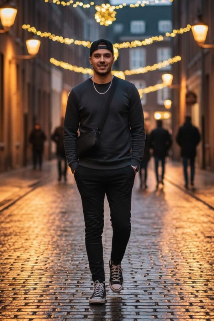8. High-Top Converse with Joggers and Sweatshirt
