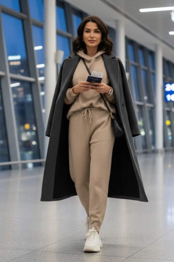 8. Tracksuit Set with Long Coat
