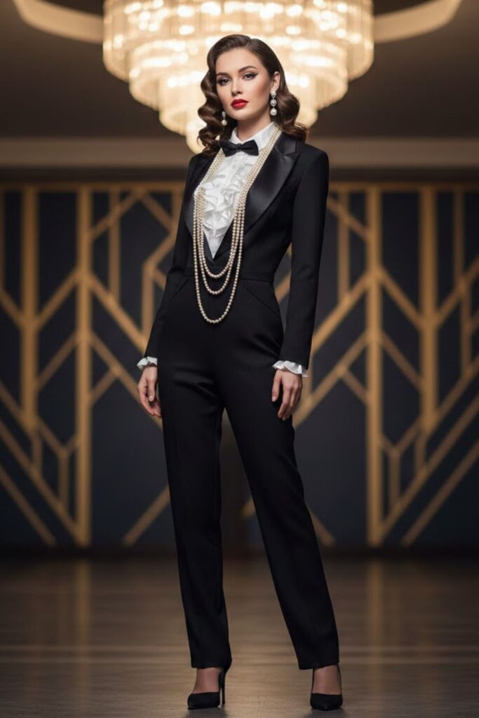 8. Tuxedo-Style Jumpsuit for Women