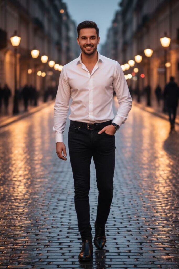9. Black Jeans with a White Shirt