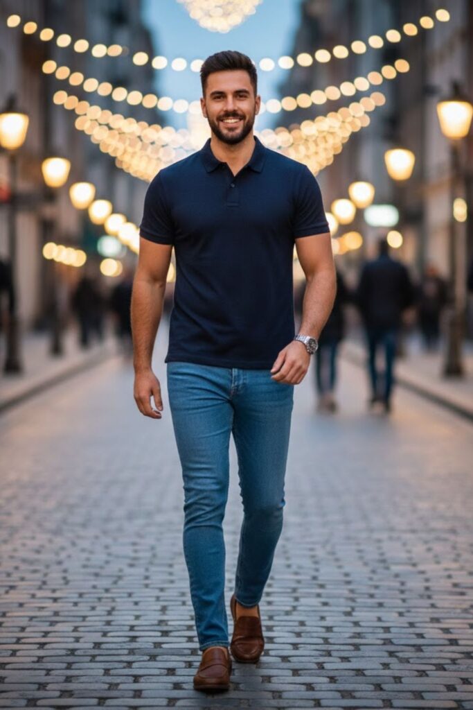9. Blue Jeans with Polo Shirt
