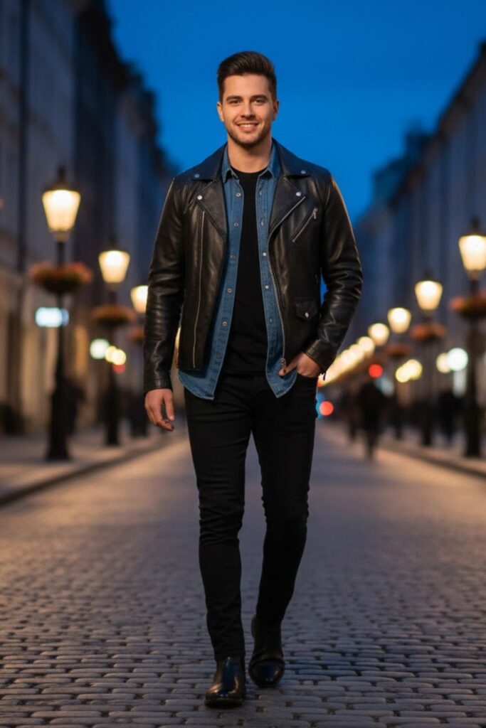 9. Chelsea Boots with Black Jeans and a Denim Shirt