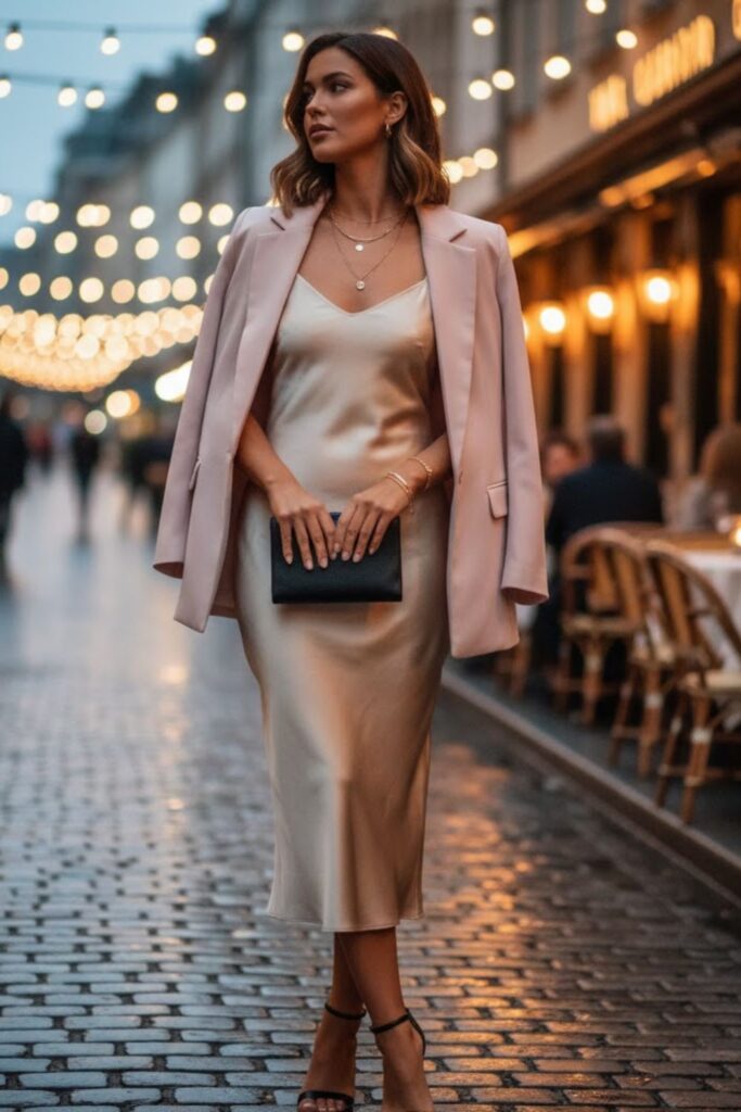 9. Slip Dress with a Blazer