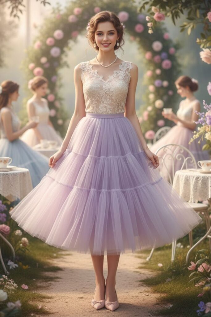 9. Tulle Skirt with Embroidered Top
