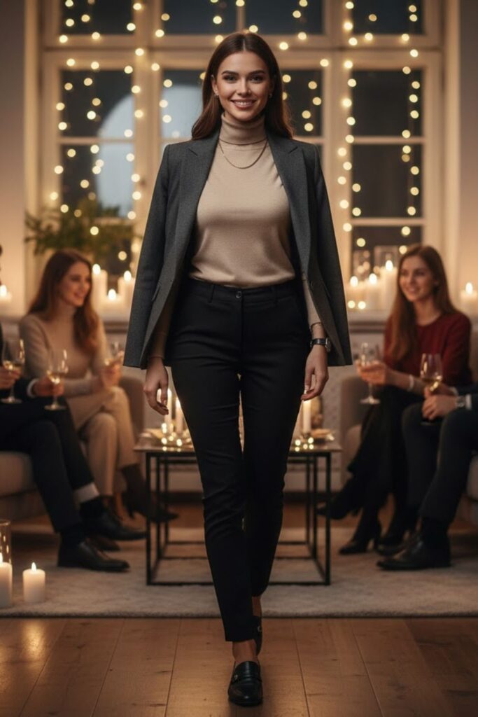 9. Turtleneck and Slim Pants