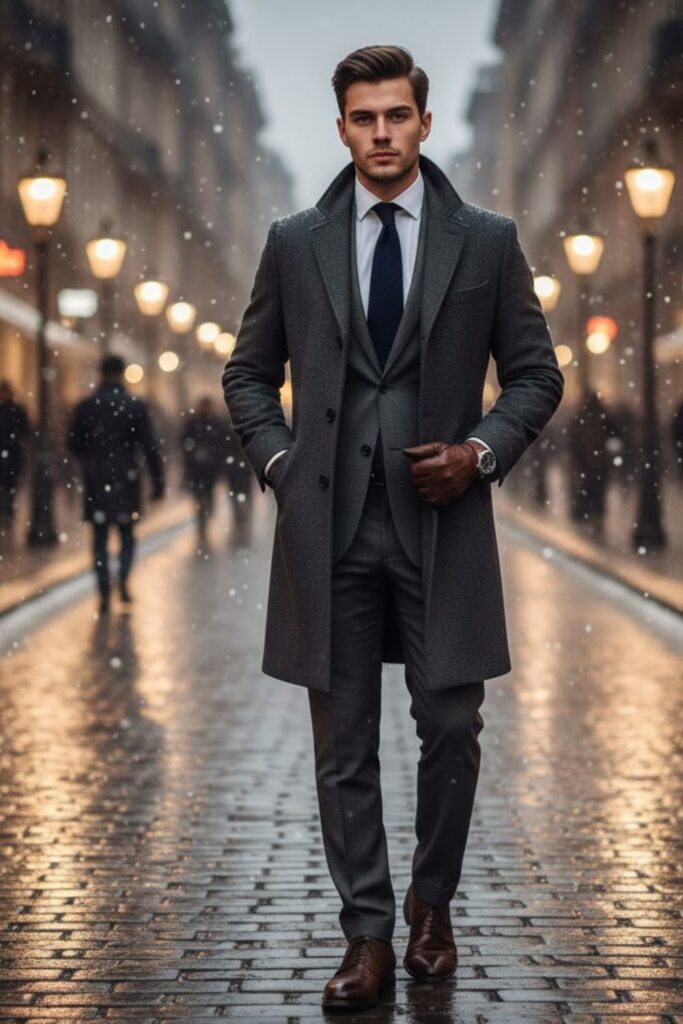 9. Wool Suit with Overcoat