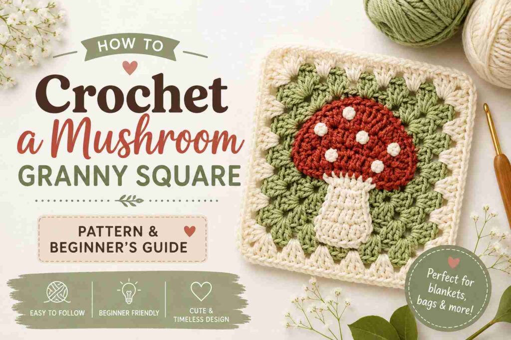 How to Crochet a Mushroom Granny Square