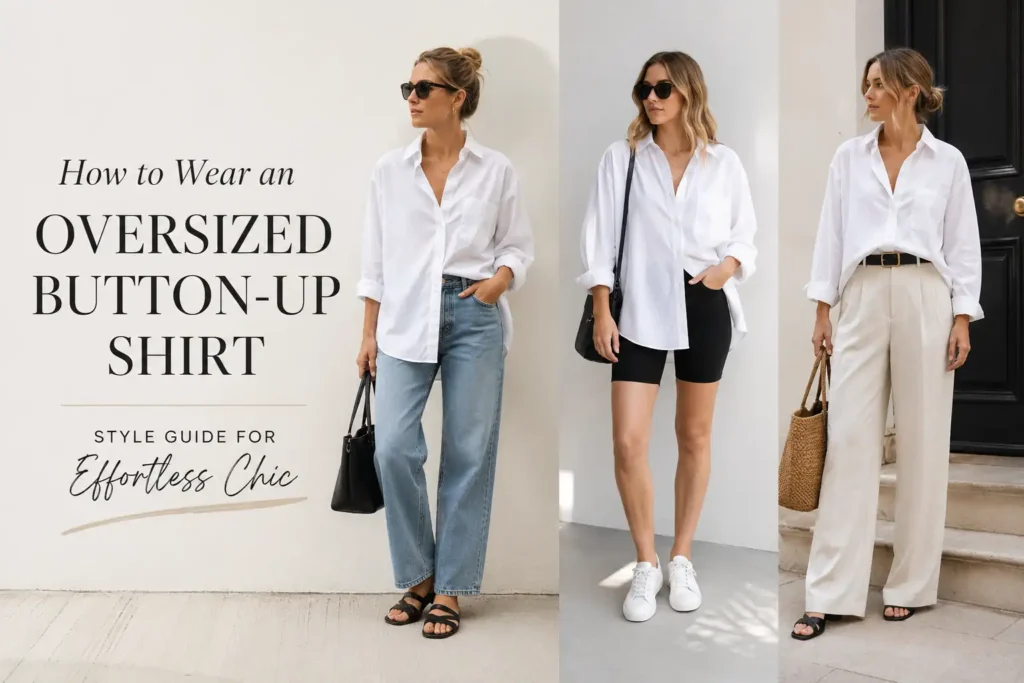 How to Wear an Oversized Button-Up Shirt