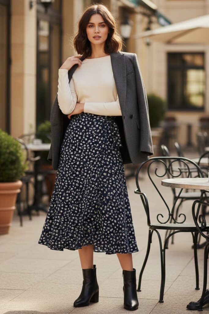 13. Leather Jacket with Wrap Skirt