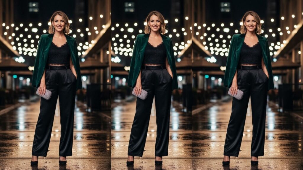 15 Black Satin Trousers Outfit Ideas