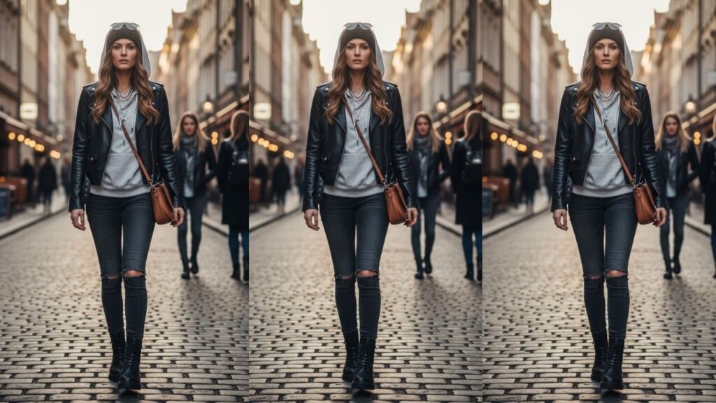 15 Hoodie and Leather Jacket Outfits