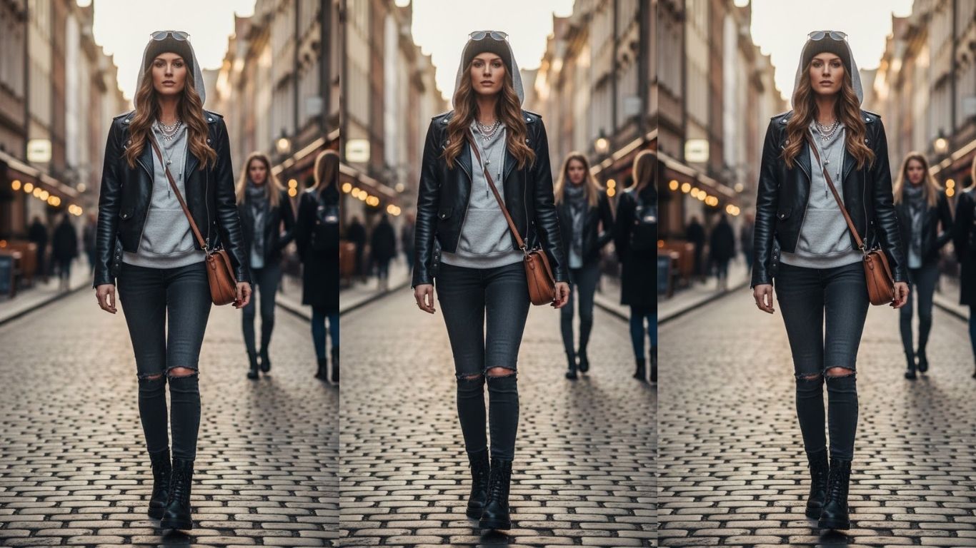 15 Hoodie and Leather Jacket Outfits: Stylish & Warm Looks