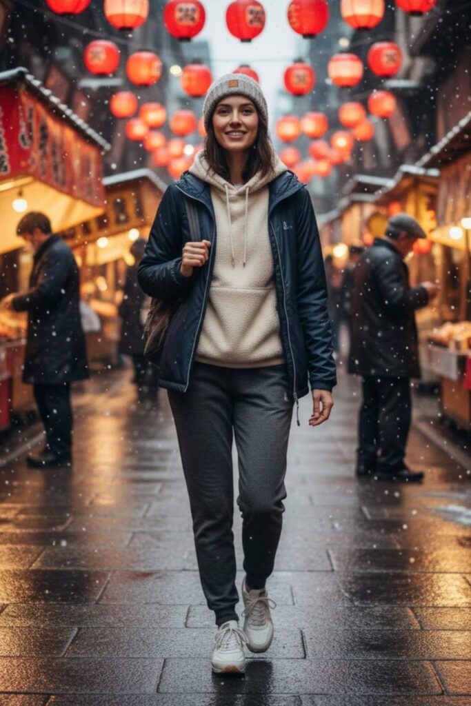 15. Fleece Hoodie with Lightweight Jacket and Joggers