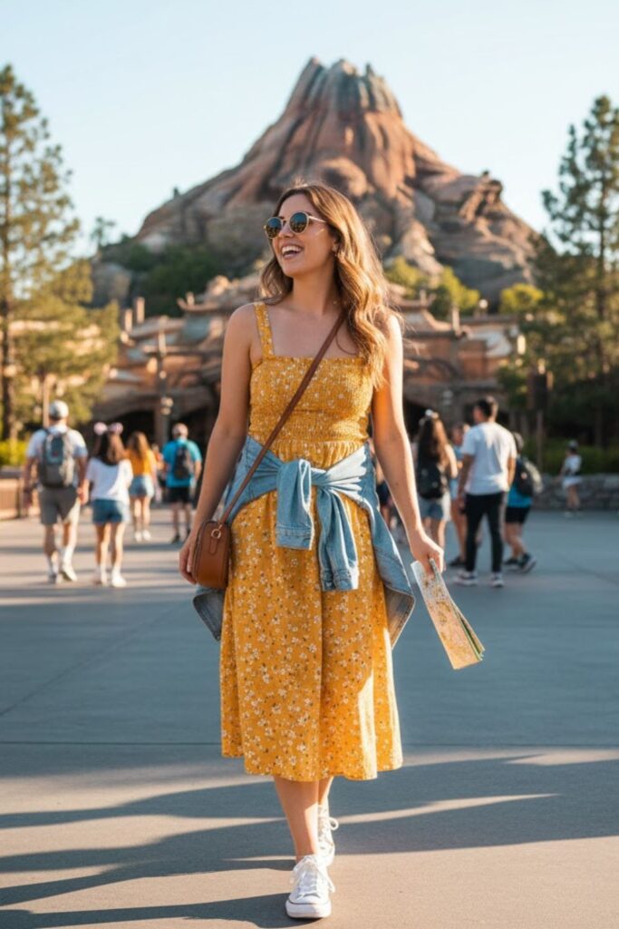 3. Lightweight Sundress with Sneakers Outfit