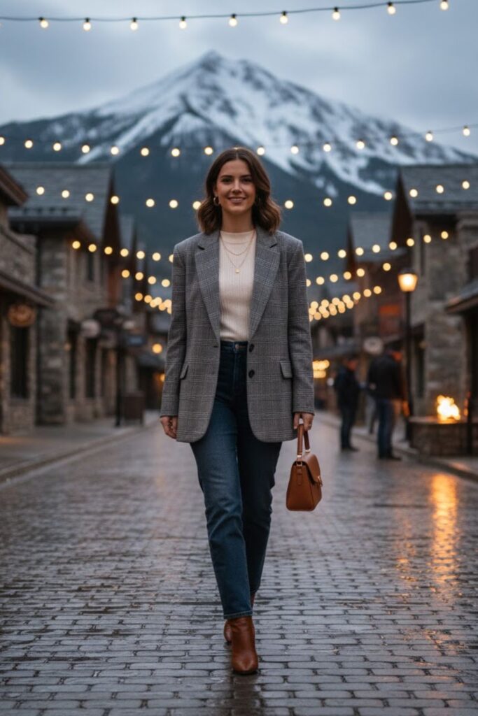 3. Oversized Blazer with Jeans