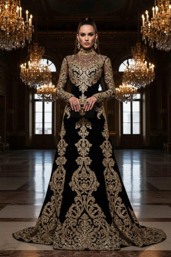 6. Black and Gold Opulent Combination