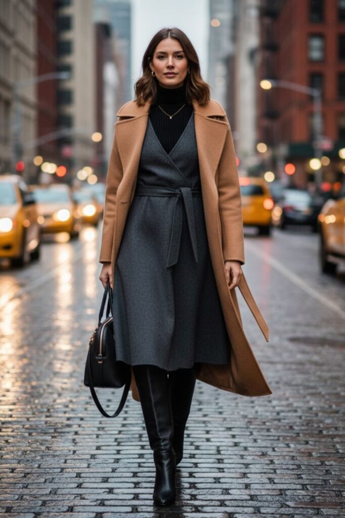 6. Layered Turtleneck with a Sleeveless Dress