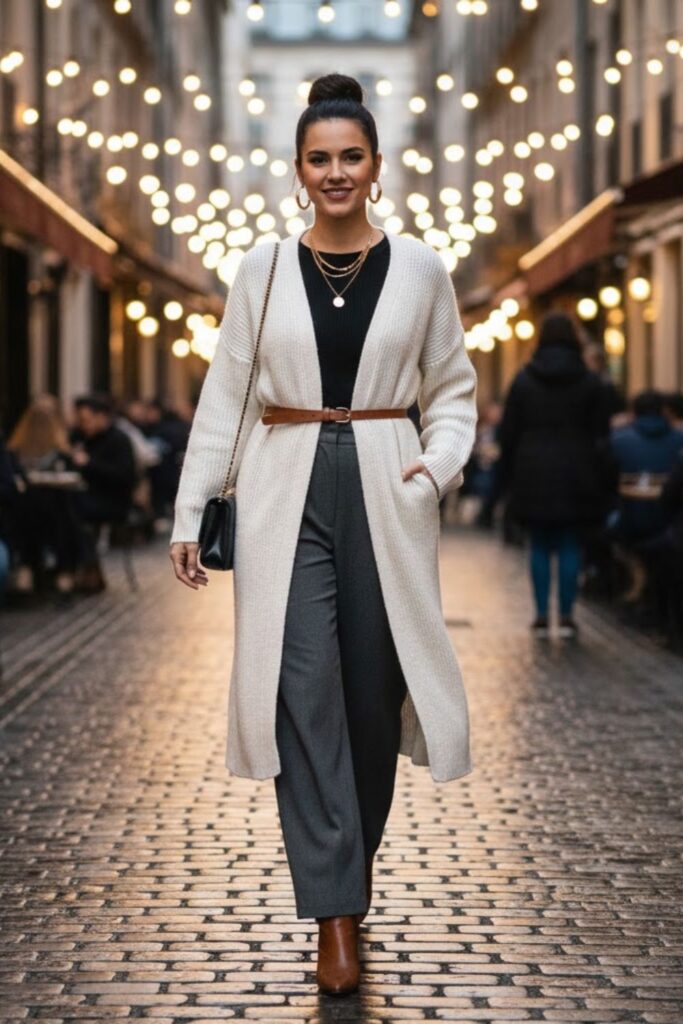 7. Styled with a Belt for a More Structured Silhouette