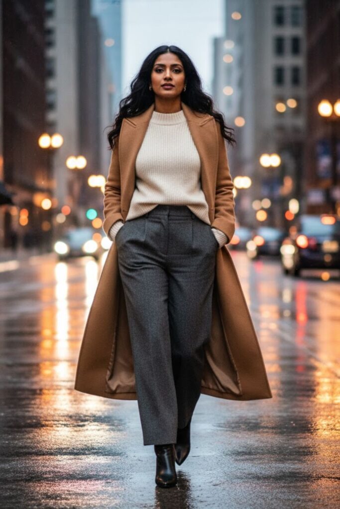 9. Trousers with Oversized Sweater