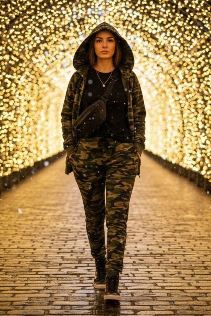 10. Camo Sweatpants with Matching Camo Hoodie