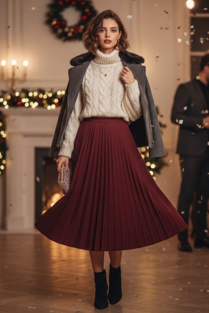 10. Knit Top With Pleated Skirt