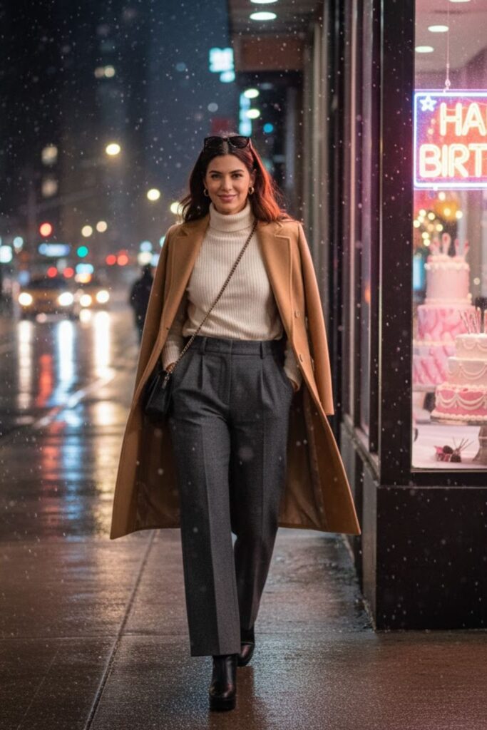 11. Tailored Coat With Wide-Leg Pants