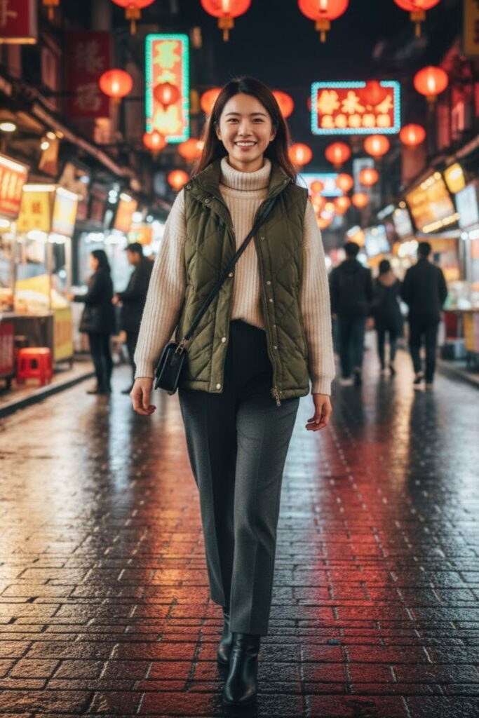 11. Turtle Neck with Quilted Vest