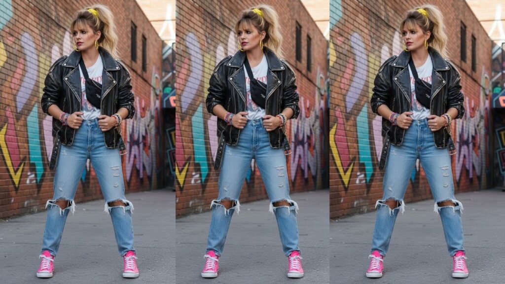 15 80s Leather Jacket Outfit Ideas