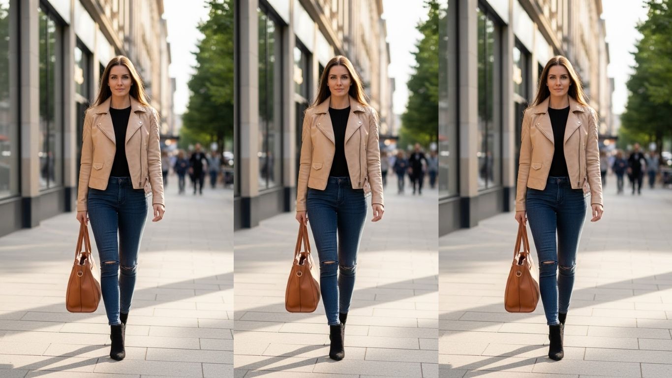 15 Beige Leather Jacket Outfits for Effortless Everyday Style Trends