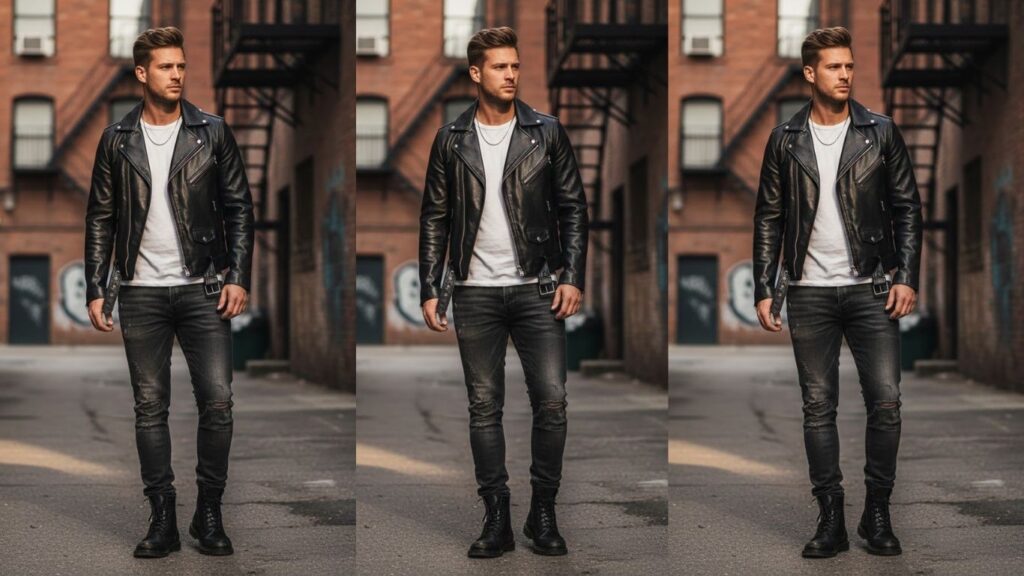 15 Black Leather Jacket Outfit Men Ideas