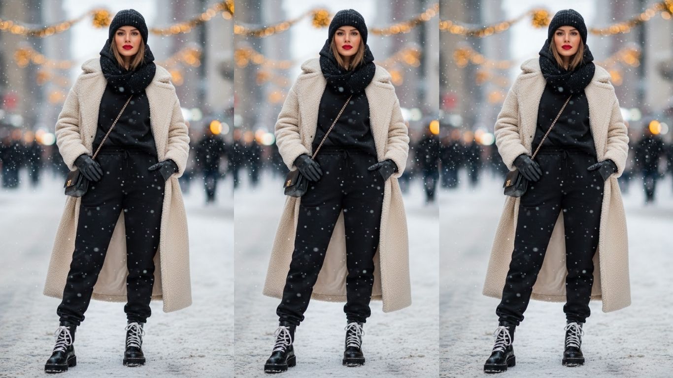 15 Black Sweatpants Outfit Winter Ideas for Warm Stylish Looks