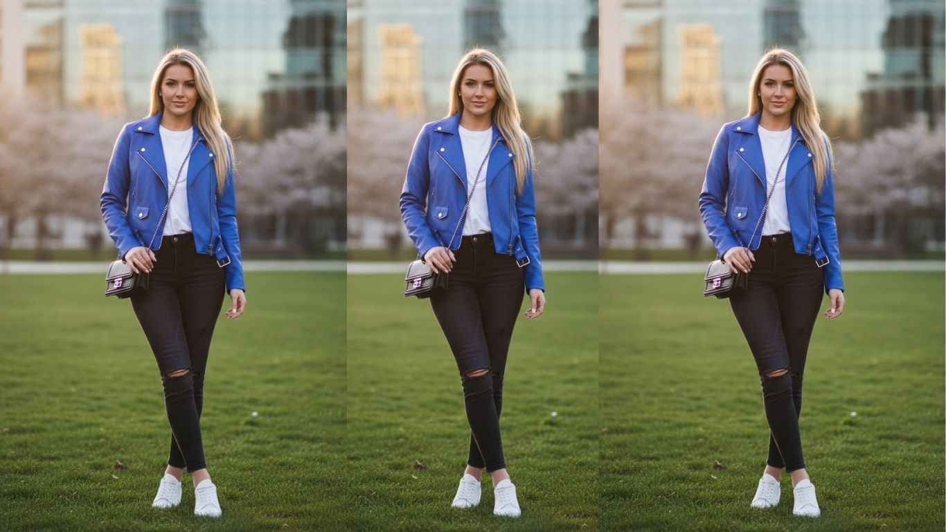 15 Blue Leather Jacket Outfit Ideas to Refresh Your Everyday Style