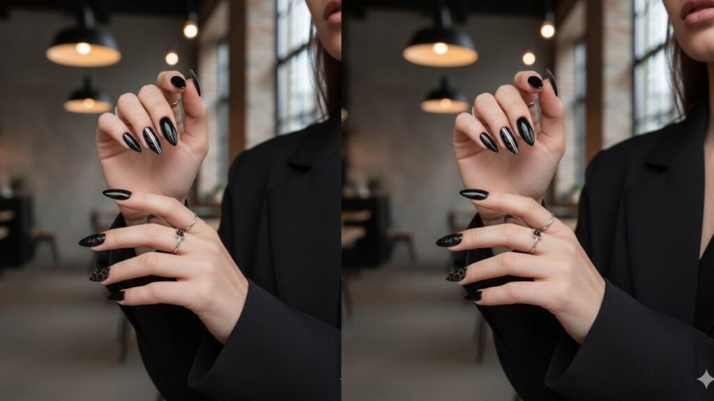 15 Bold Black Acrylic Nail Designs For Stylish Modern Looks Today