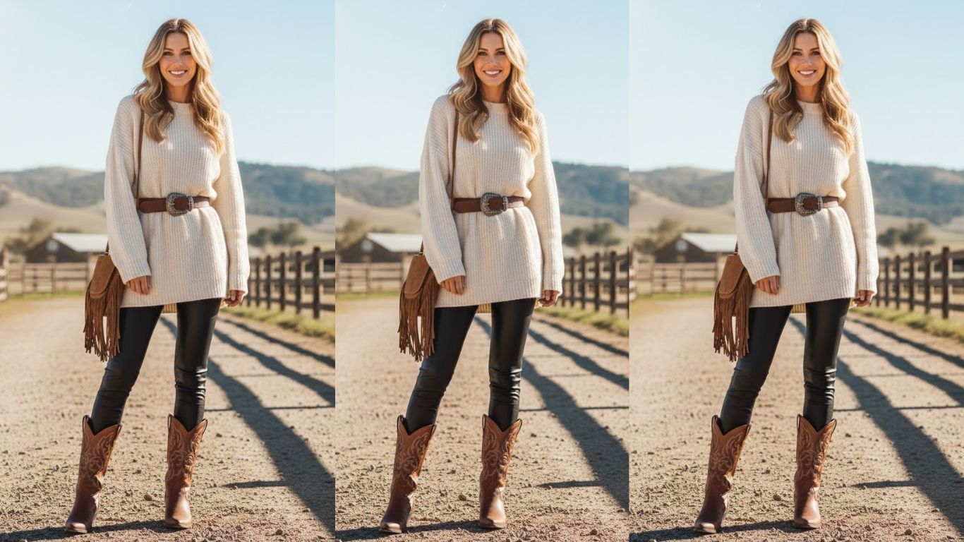 15 Cowgirl Boots and Leggings Outfits: Western-Inspired Looks