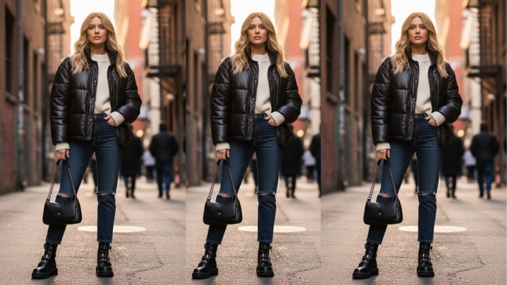 15 Leather Puffer Jacket Outfit Ideas