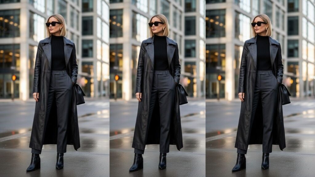 15 Long Leather Jacket Outfit Ideas 