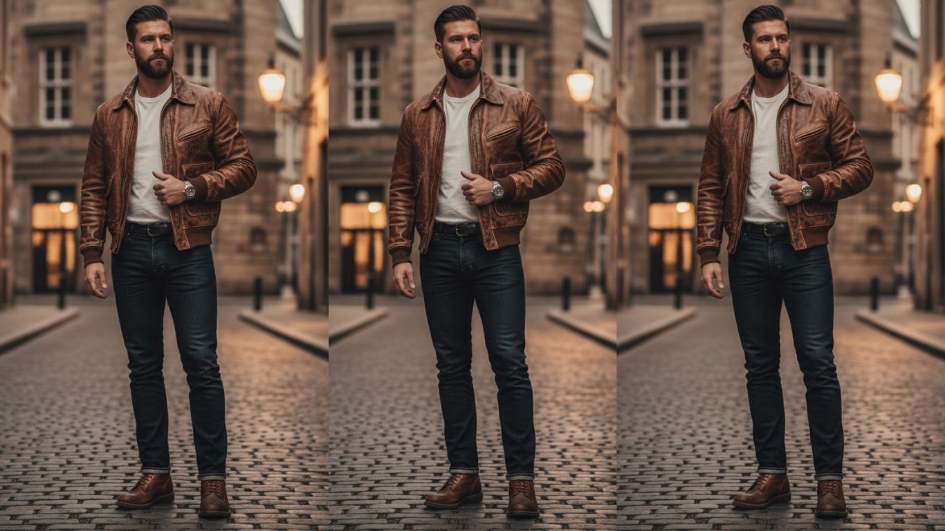 15 Vintage Leather Jacket Outfit Men Ideas with Timeless Style