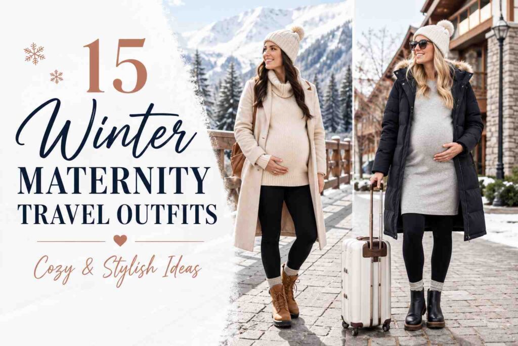 15 Winter Maternity Travel Outfits